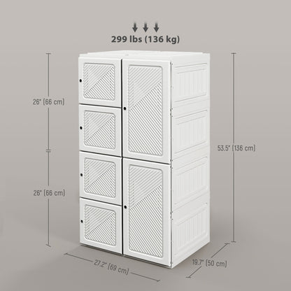 Armoire penderie pliable 5 compartiments