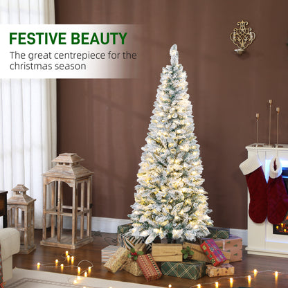 Arbre de Noël crayon floqué DEL bicolore