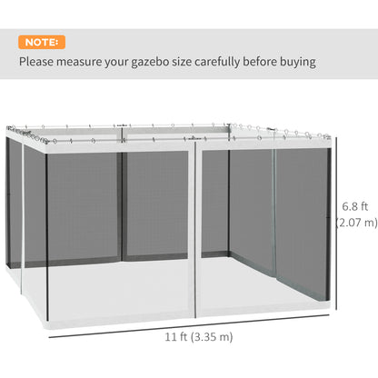 Moustiquaire de remplacement pour gazebo 3 x 3,6 m
