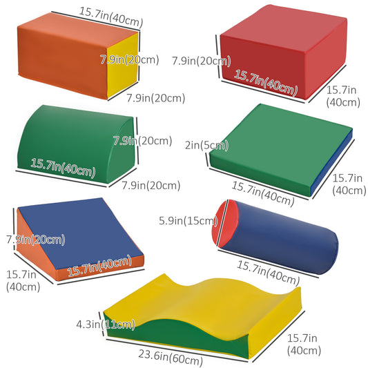 Blocs de jeu en mousse modulaires 7 pièces pour tout-petits