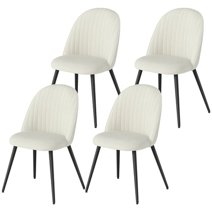 Ensemble 4 chaises de salle à manger velours