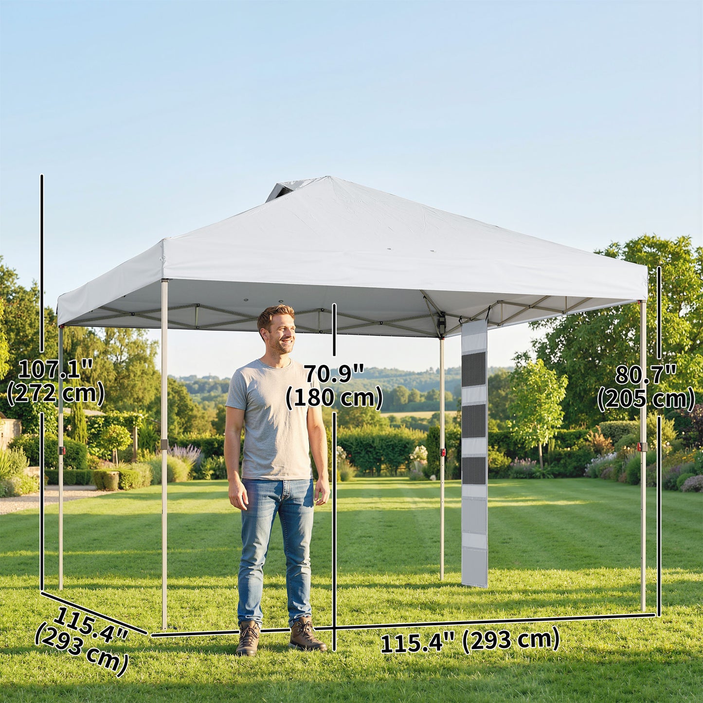 Tente Pavillon Instantané 2.93 x 2.93 m UPF 50+