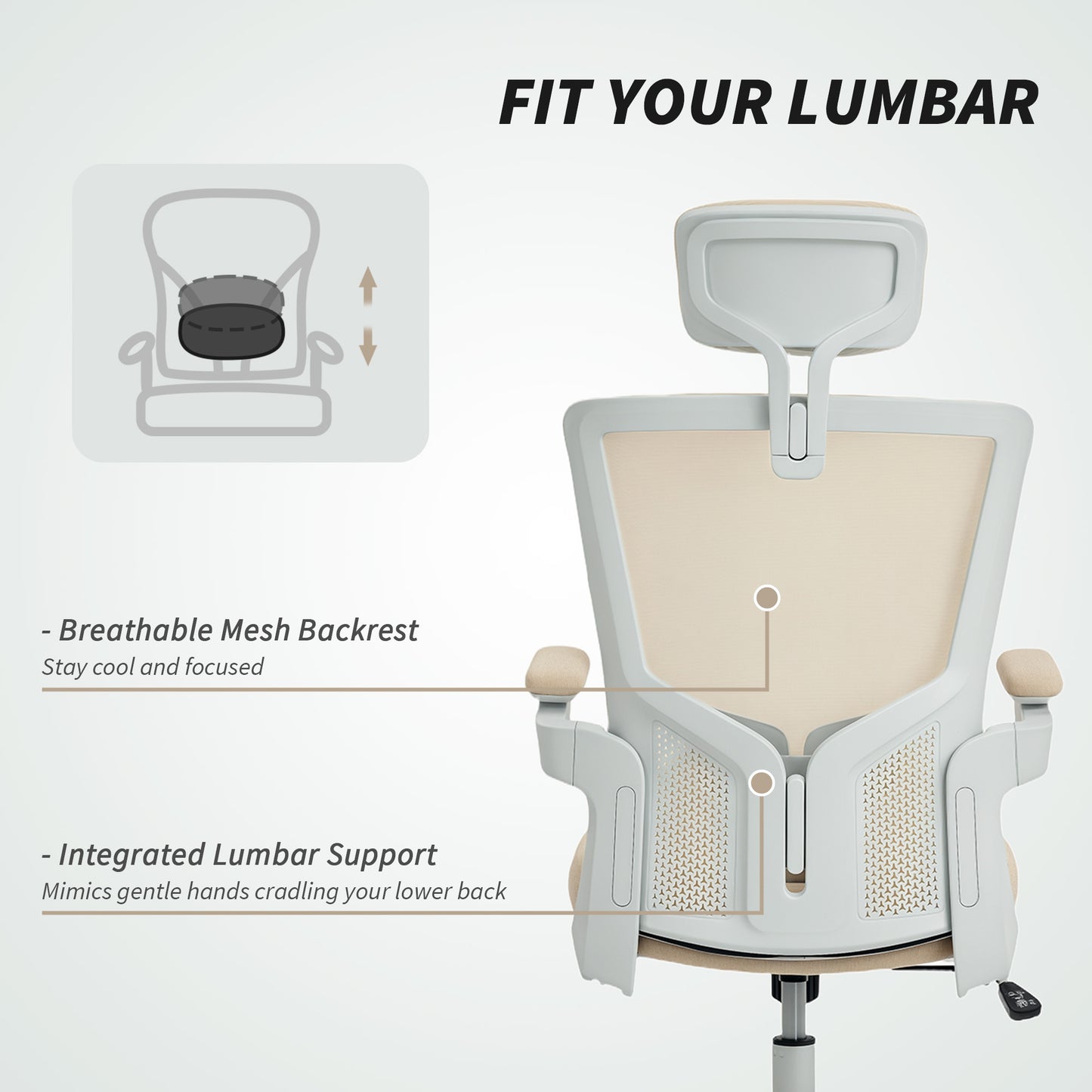 Chaise de bureau ergonomique avec support lombaire réglable