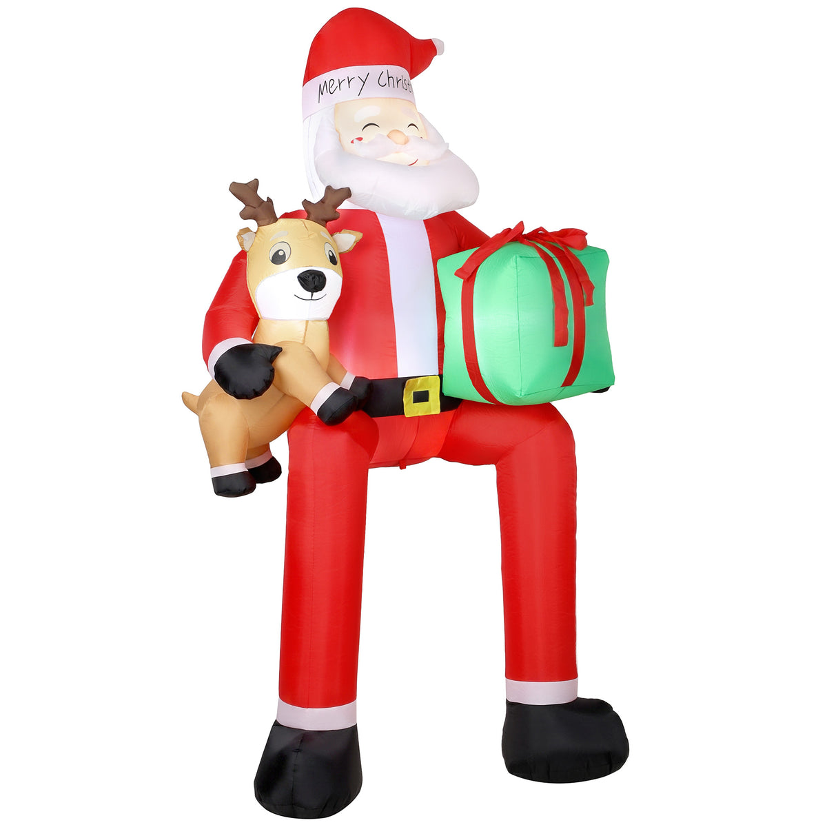 Gonflable de Noël géant suspendu Père Noël et renne