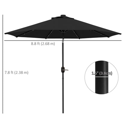 Parasol de patio solaire 24 DEL inclinable
