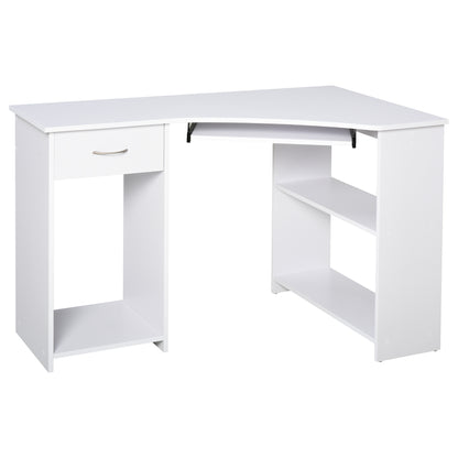 Bureau en L avec tiroir et tablette pour clavier