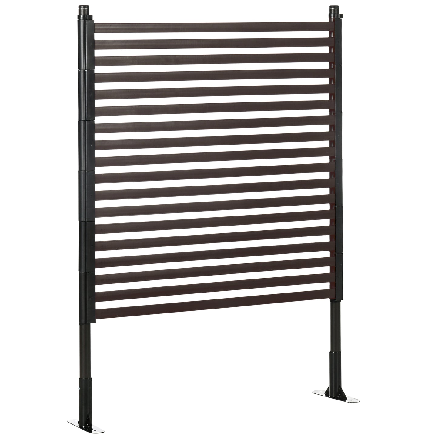 Outsunny 150cm Metal Garden Fence - Brown Outdoor Barrier