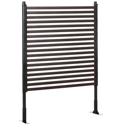 Outsunny 150cm Metal Garden Fence - Brown Outdoor Barrier