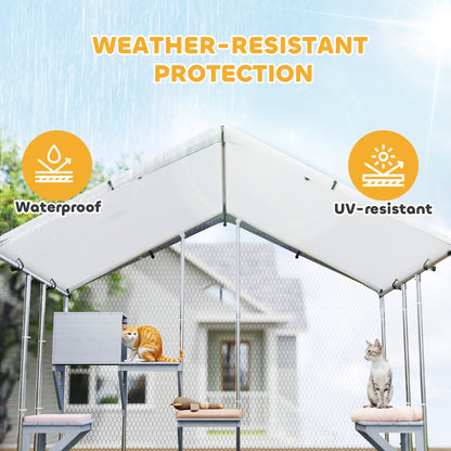 Enclos extérieur pour chat en métal imperméable