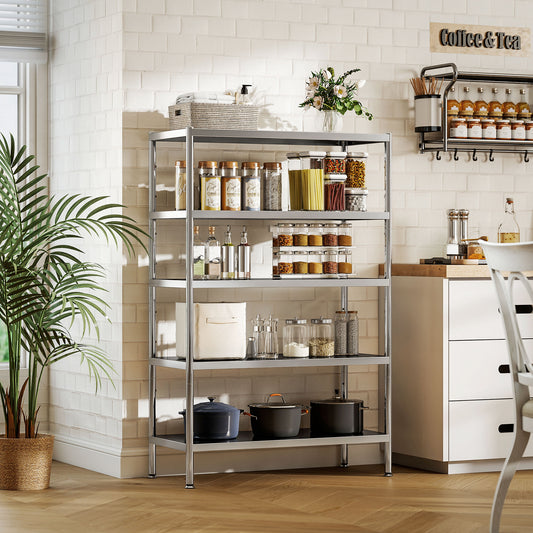 Étagère de cuisine en acier inoxydable à 5 tablettes