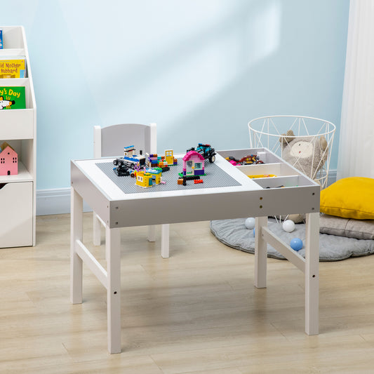 Ensemble table et chaise pour enfants avec rangement — Lot de 2