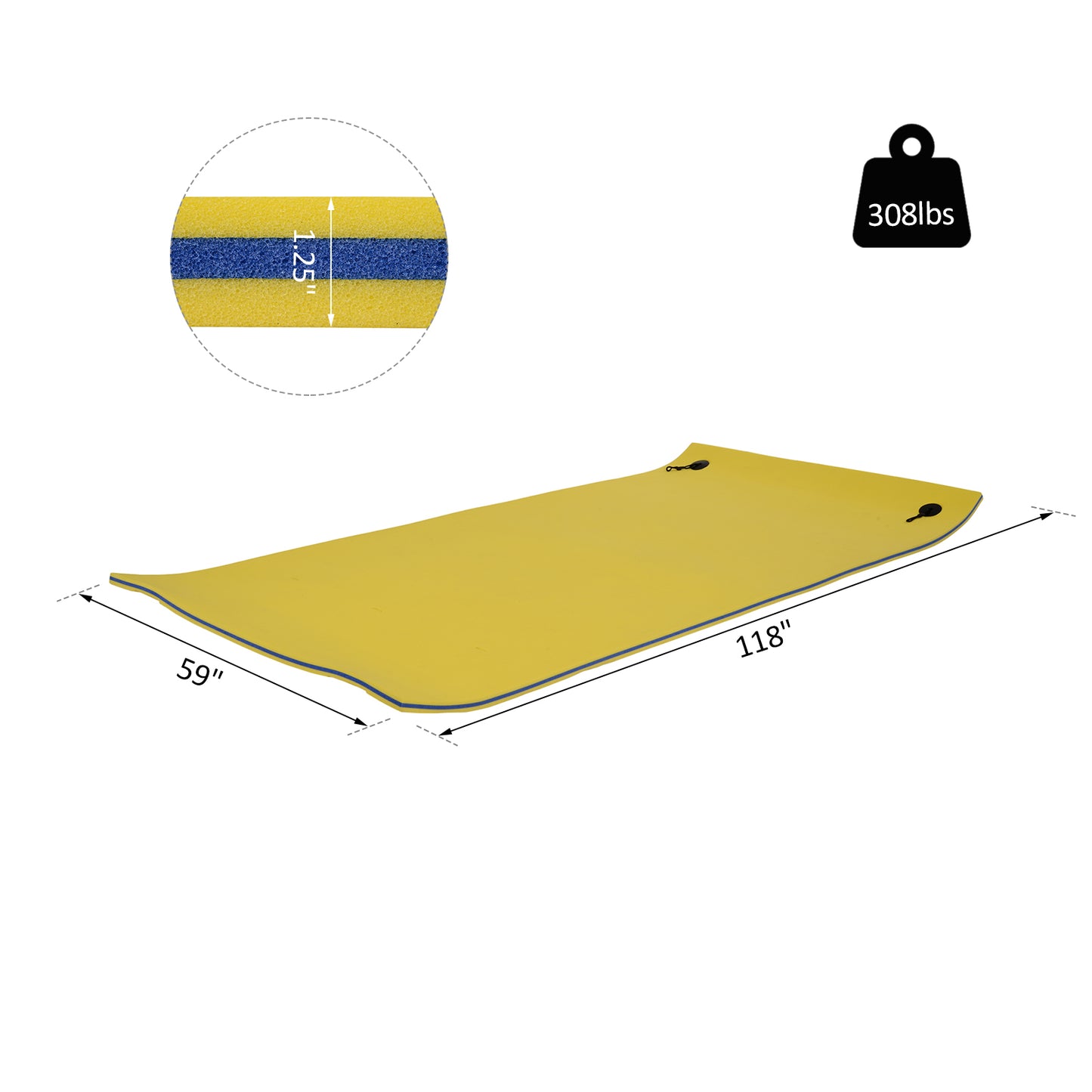 Tapis flottant en mousse XPE pour lac et piscine
