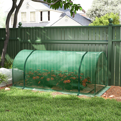 Outsunny 2m x 1m x 0.8m Tunnel Greenhouse - Portable with Zippered Doors