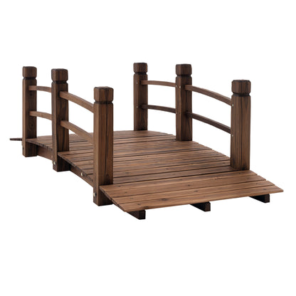 Pont de jardin arqué en bois 152 cm