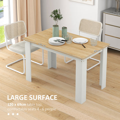 Table à manger 119 cm bois ingénierie 4-6 personnes