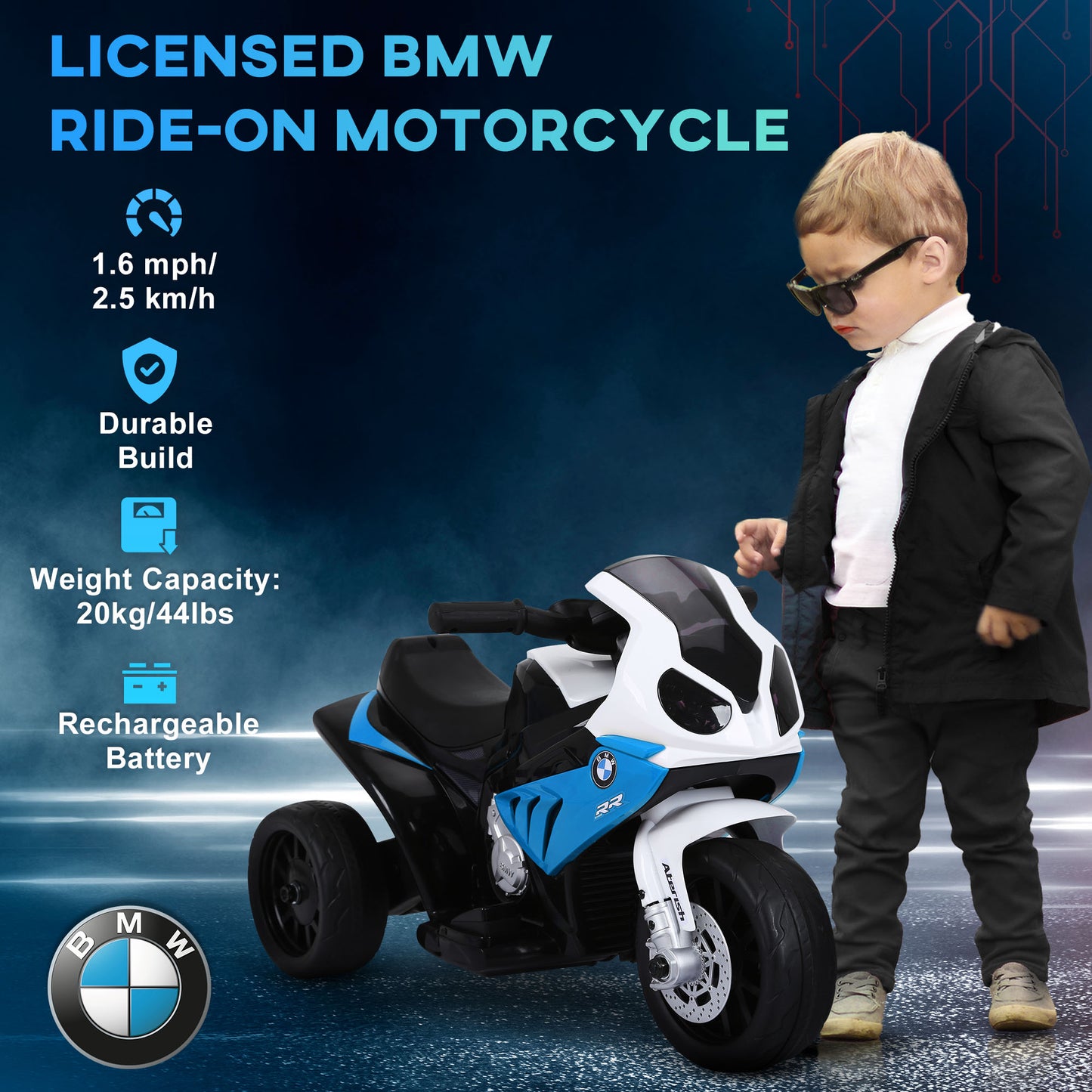 Moto électrique BMW S1000RR pour tout-petits 18-36 mois