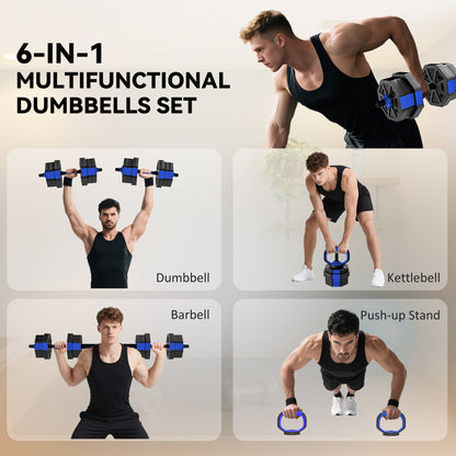 Haltères ajustables 6-en-1 20 kg