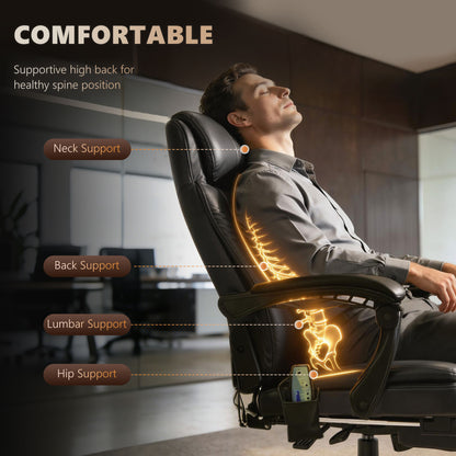 Chaise de bureau massante inclinable avec repose-pieds