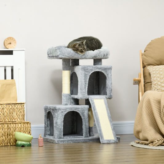 Tour à chat multiactivités avec griffoir sisal — beige clair