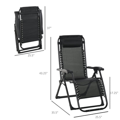 Chaise longue zéro gravité pliante avec coussin amovible