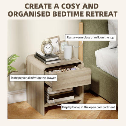 Ensemble de 2 Tables de Nuit Modernes Bois Naturel