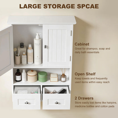 Armoire murale salle de bain avec tiroirs et étagère