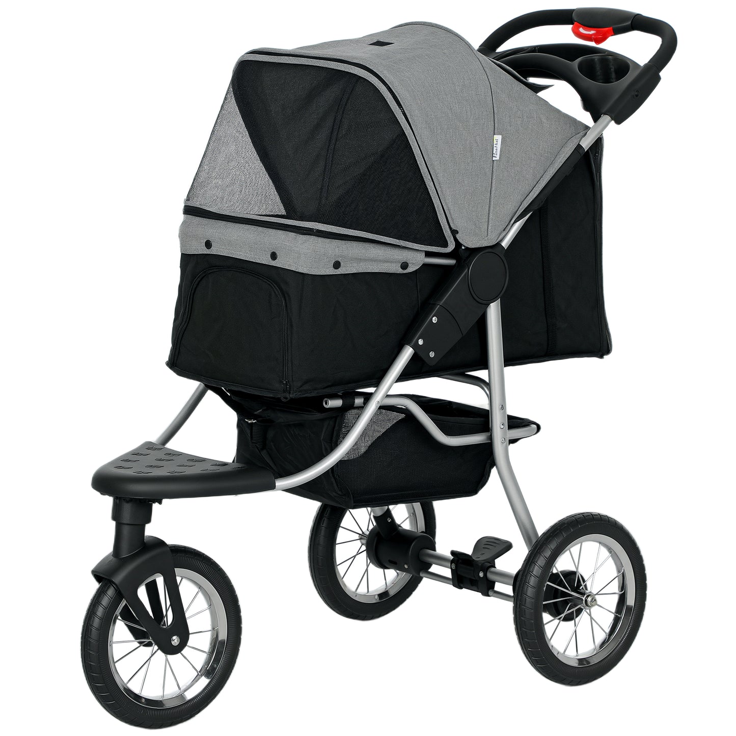 Poussette pour chiens 3 roues pliable avec auvent ajustable