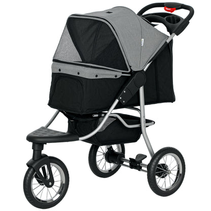 Poussette pour chiens 3 roues pliable avec auvent ajustable