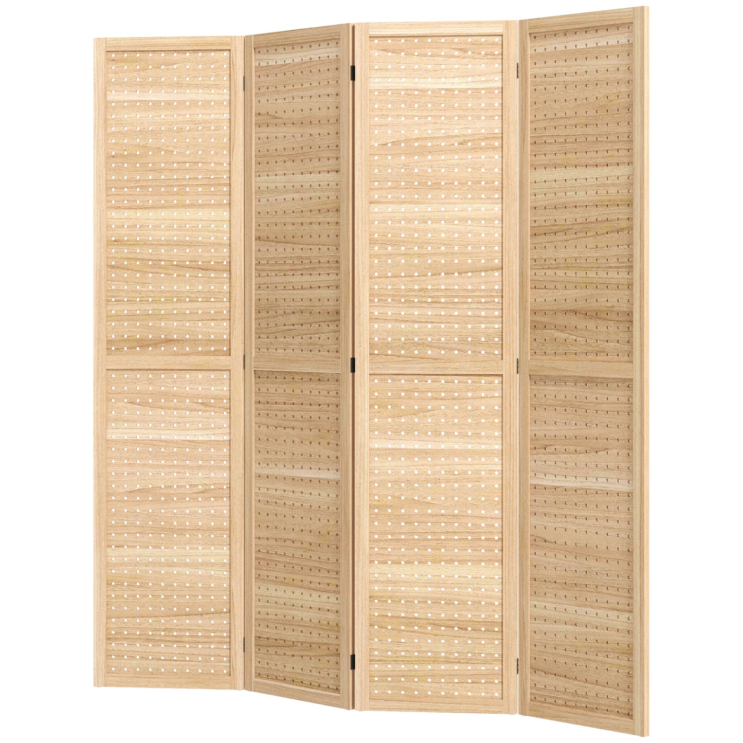 Paravent 4 panneaux en bois massif rustique