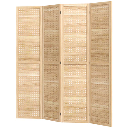 Paravent 4 panneaux en bois massif rustique