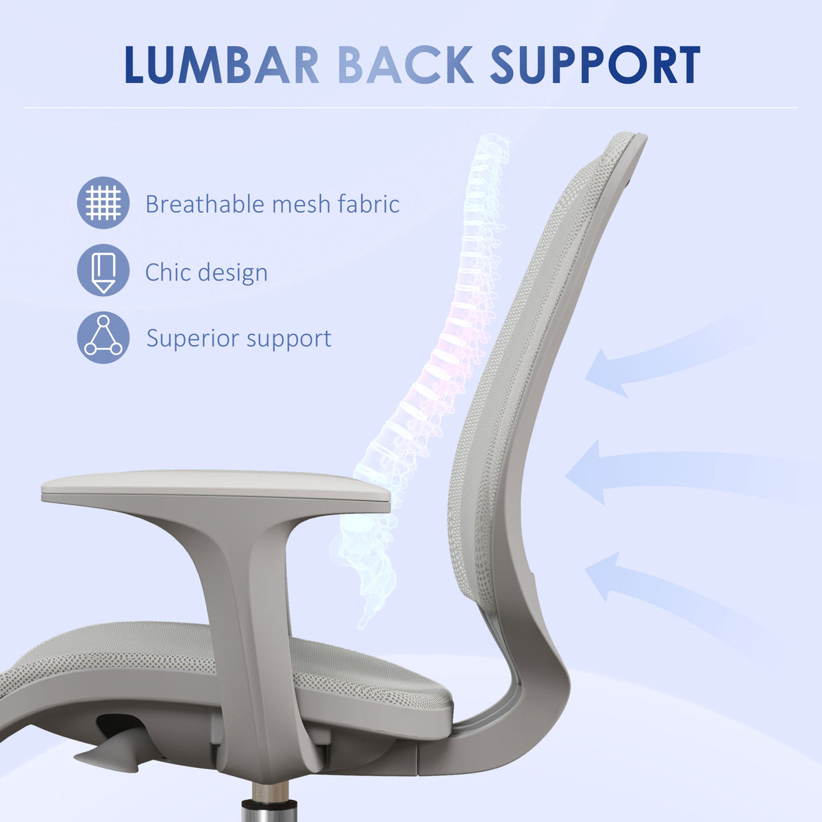 Chaise de bureau ergonomique avec dossier en maille