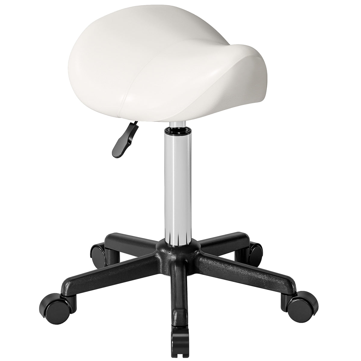 Tabouret selle ergonomique pivotant à roulettes