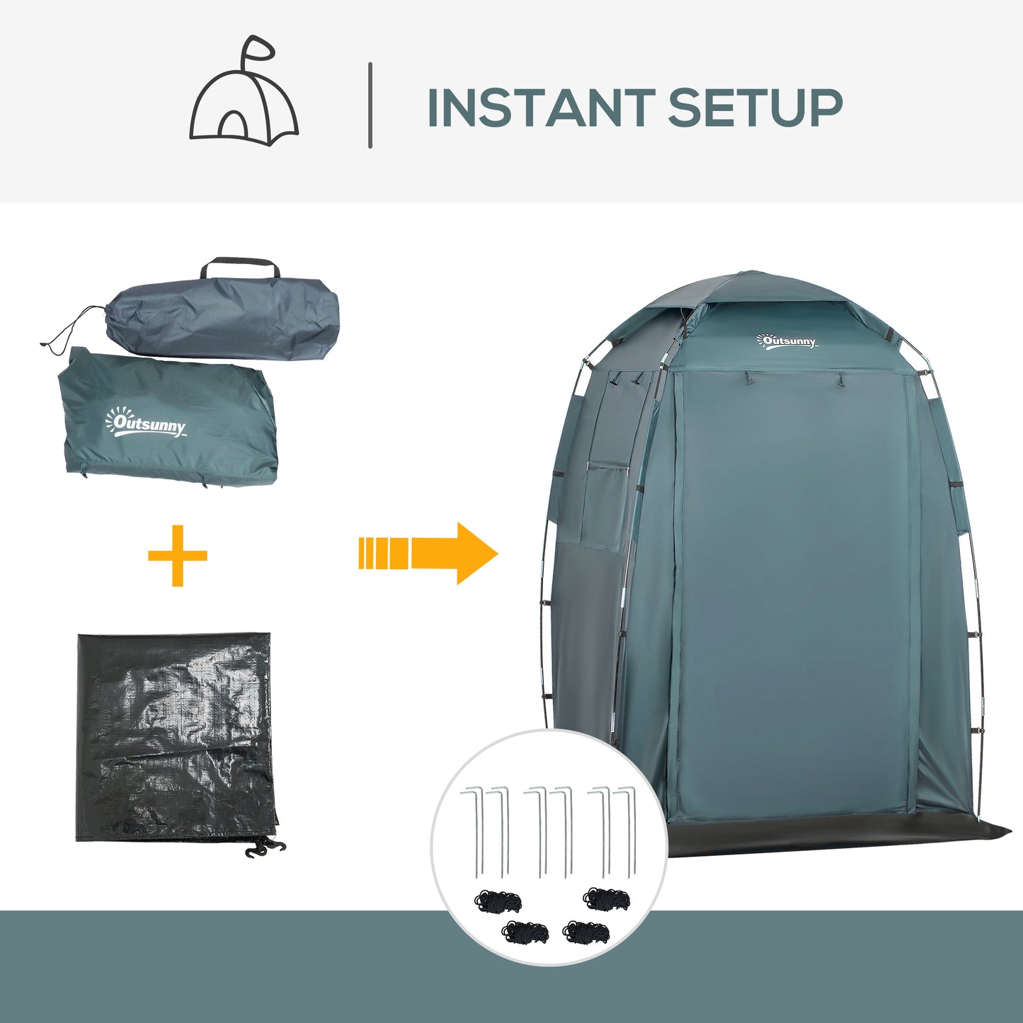 Tente de douche portable 152x152x208cm vestiaire camping