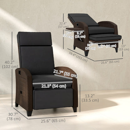 Chaise longue inclinable rotin avec dossier ajustable
