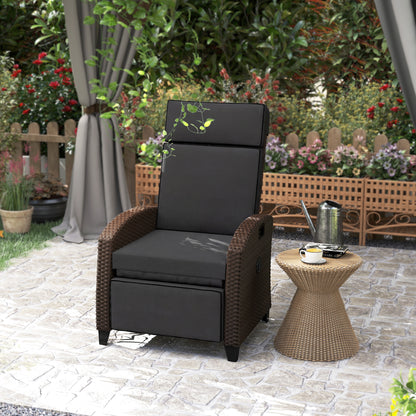 Chaise longue inclinable rotin avec dossier ajustable