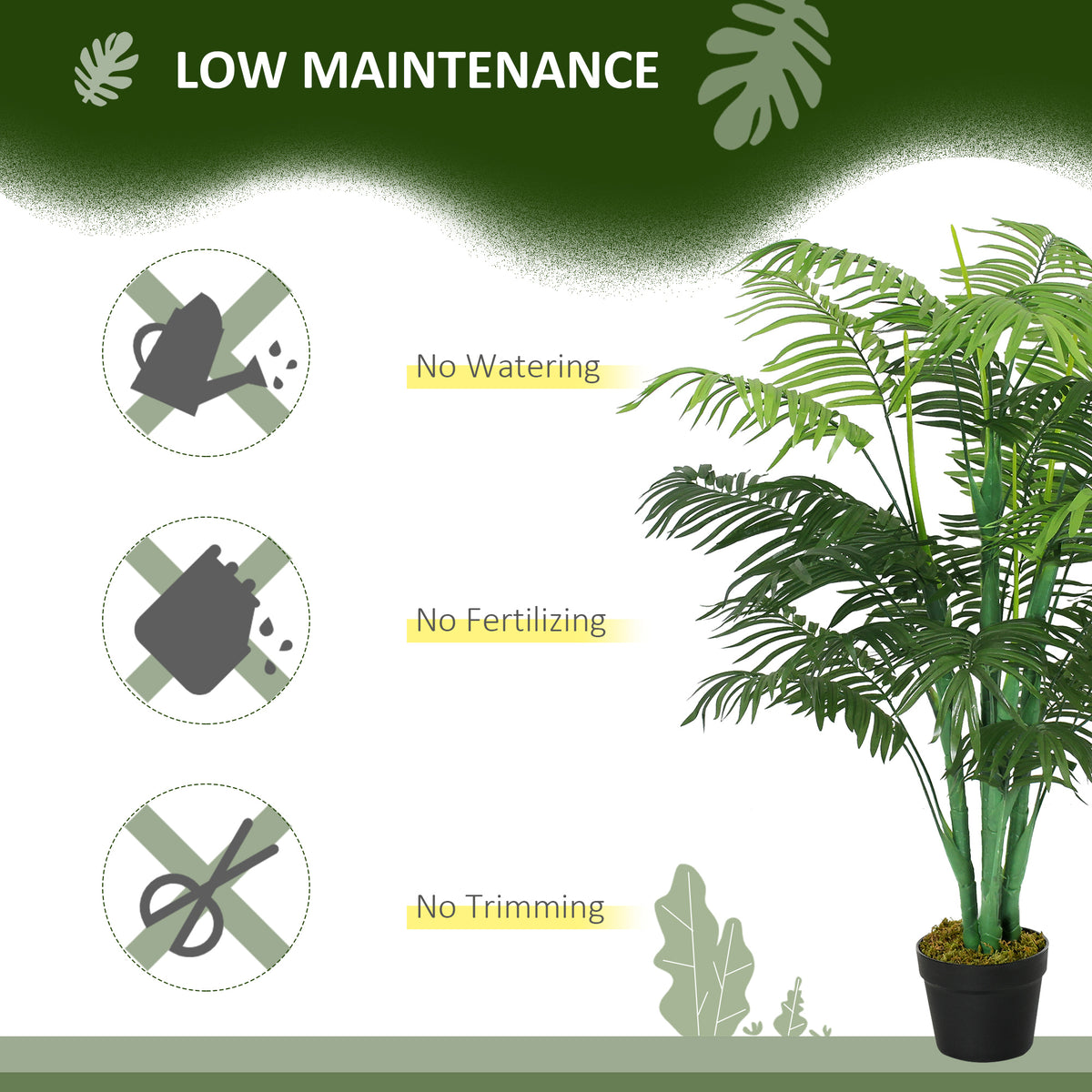 Palmier artificiel réaliste en pot — Vert