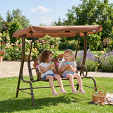 Balançoire double enfants avec auvent ajustable