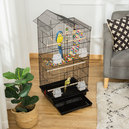 Cage à oiseaux spacieuse avec jouets et accessoires