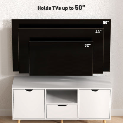 Meuble TV moderne avec rangement pour téléviseur de 127 cm