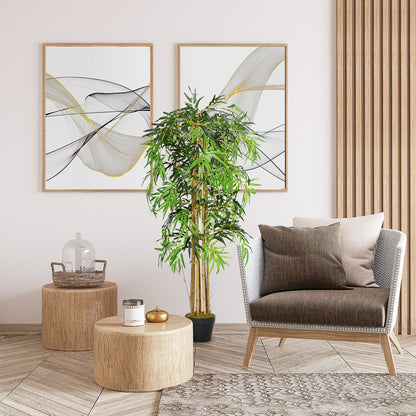 Bambou artificiel 8 troncs 1095 feuilles pot inclus