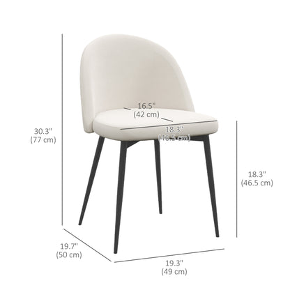 Chaises salle manger dossier mi-hauteur velours ensemble 2