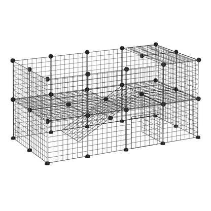 Enclos modulaire pour petits animaux en fil de métal — Lot de 40