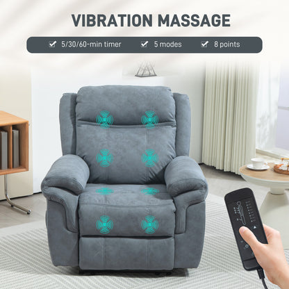 Fauteuil inclinable manuel avec massage vibrant et pochettes
