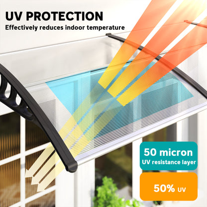 Auvent de porte en polycarbonate creux — Transparent