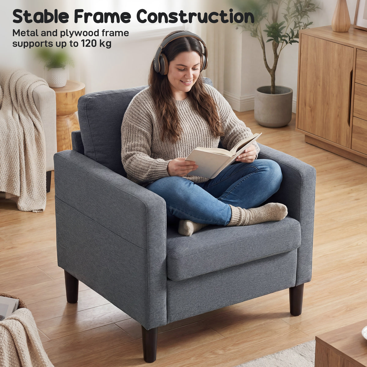 Fauteuil accent moderne rembourré