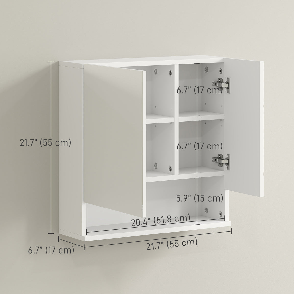 Armoire de pharmacie murale avec miroir