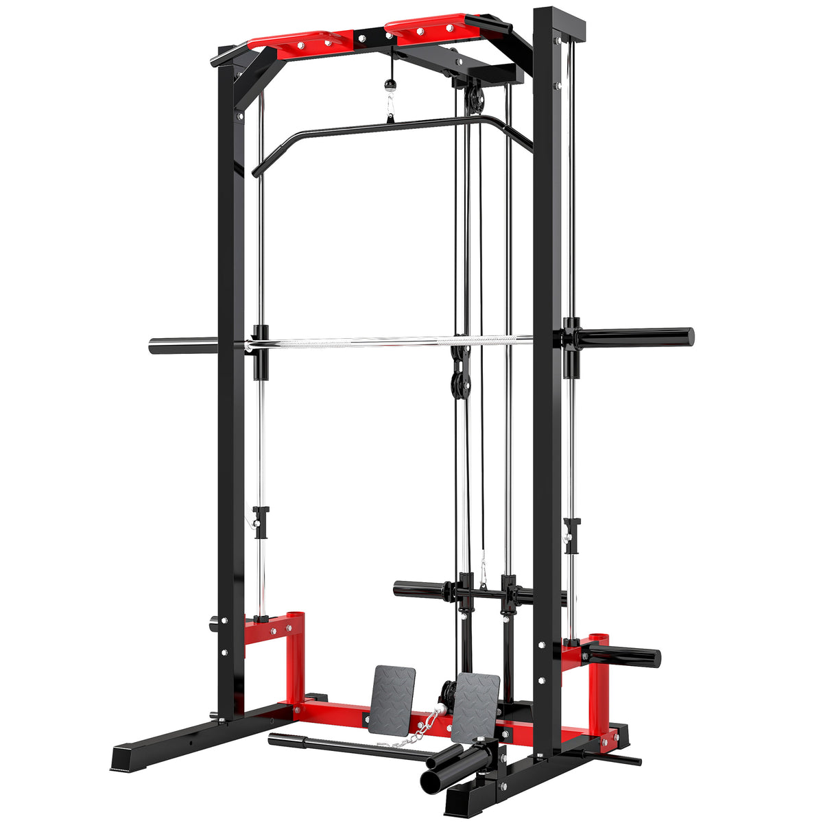 Cage à squat multi-exercices avec barre de traction acier