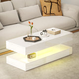 Table basse avec éclairage LED RGB ajustable