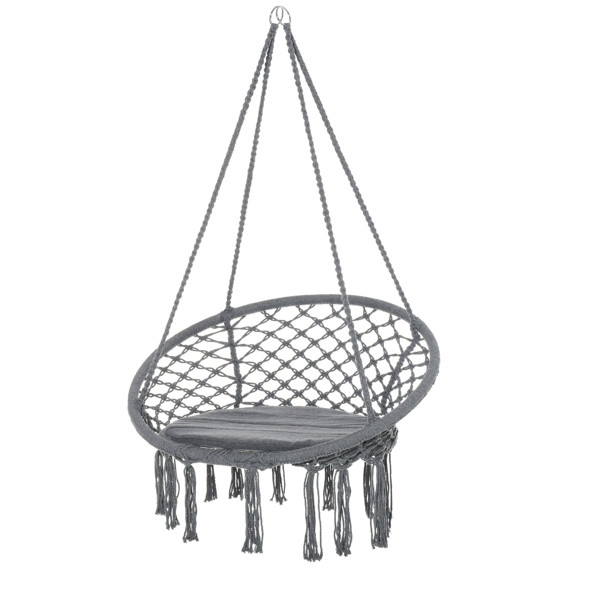 Chaise hamac suspendue bohème avec franges