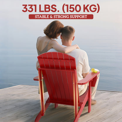 Chaise Adirondack en bois avec porte-gobelet